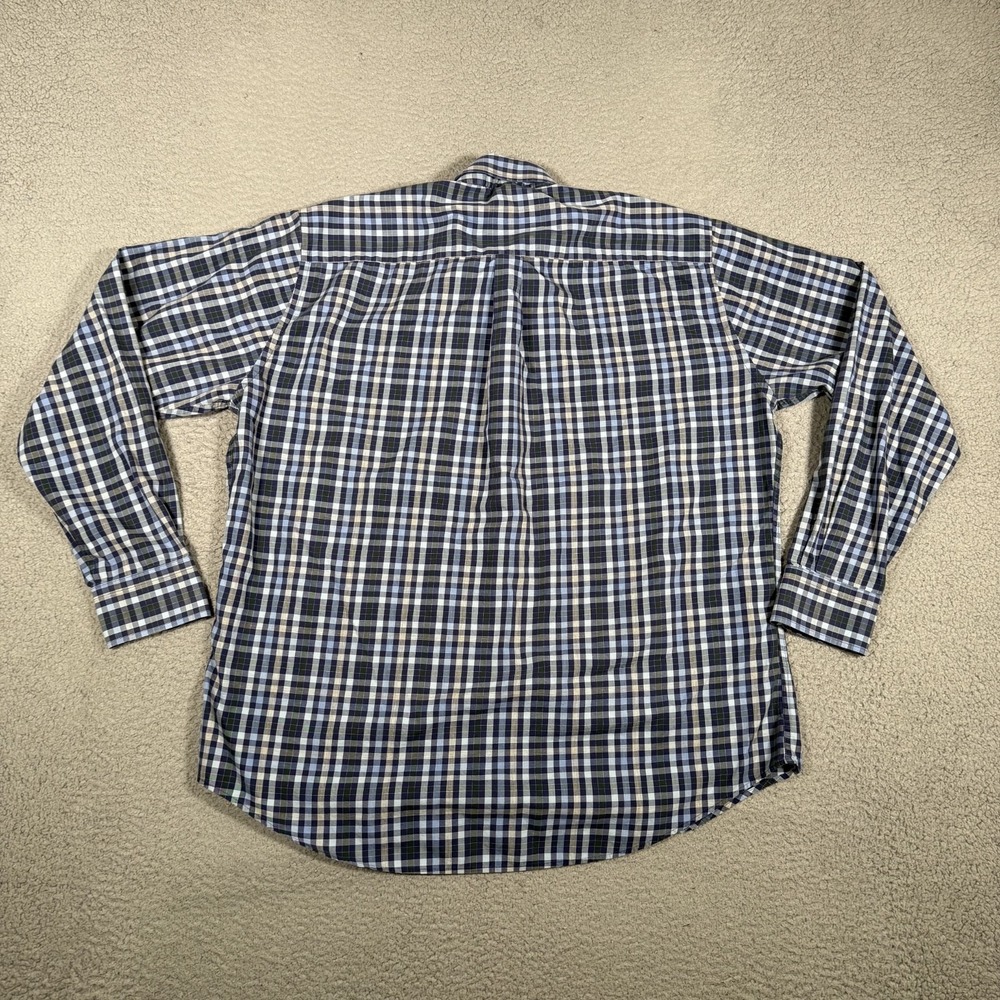 Peter‎ Millar Shirt Mens XL Blue Plaid Casual Preppy Pocket Button Down Logo - Picture 10 of 10